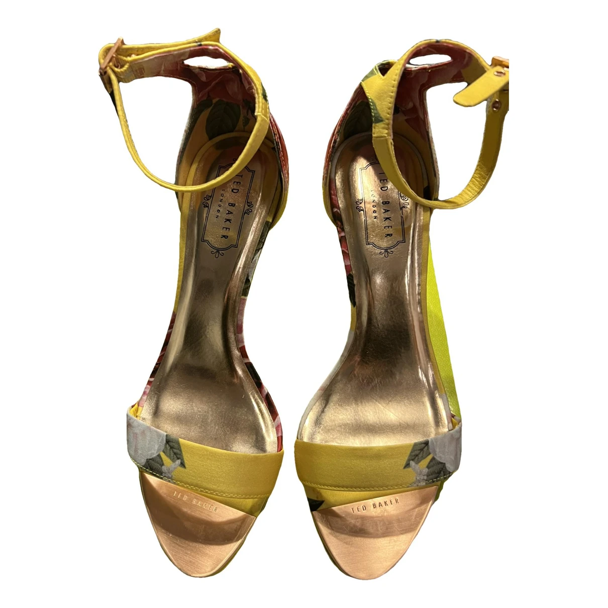 Pre-owned Ted Baker Cloth Sandal In Yellow