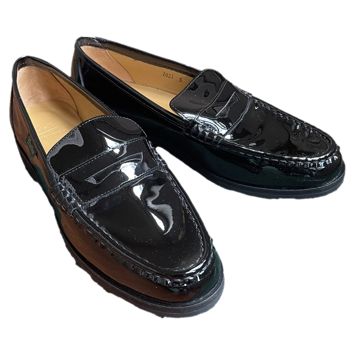Pre-owned Paraboot Leather Flats In Black