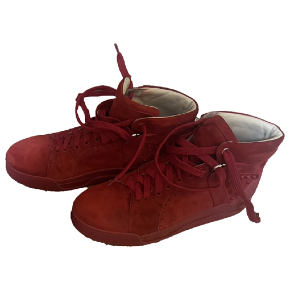 Pre-owned Christian Louboutin Trainers In Red