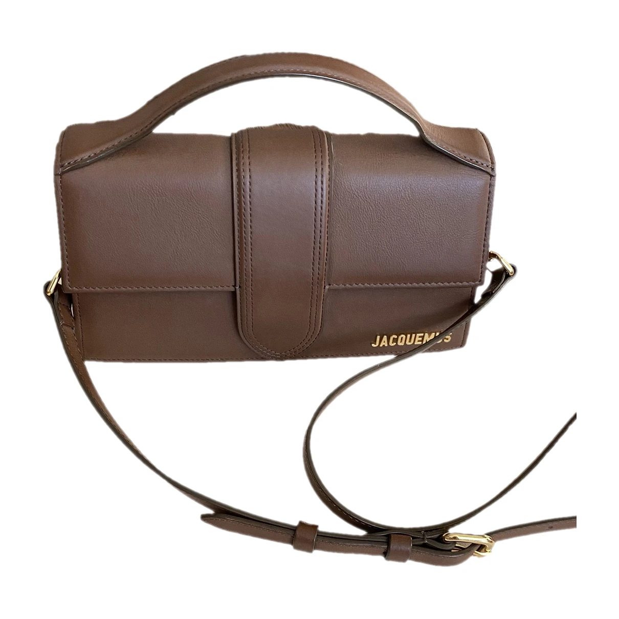 Pre-owned Jacquemus Le Bambino Leather Crossbody Bag In Brown