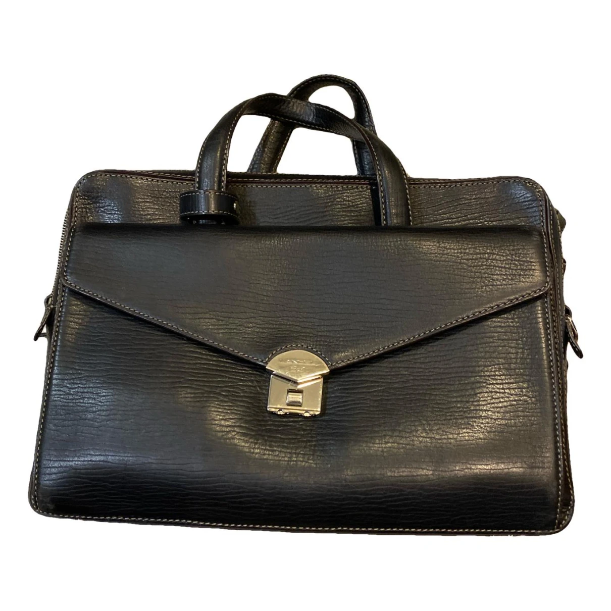 Pre-owned Lancel Oscar Leather Bag In Brown