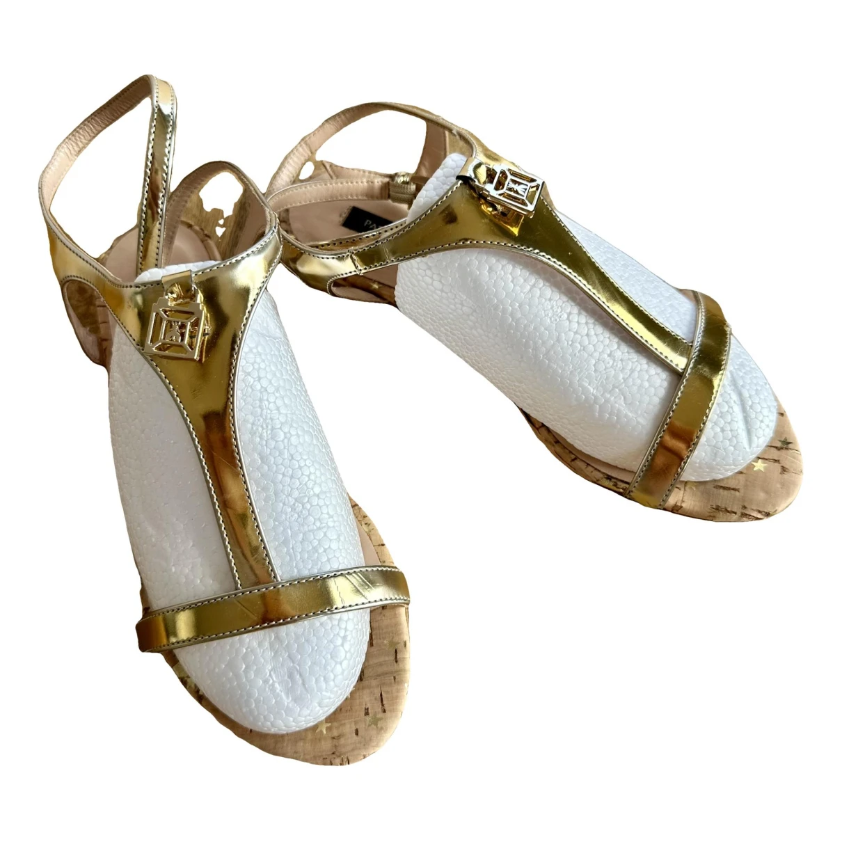 Pre-owned Patrizia Pepe Leather Sandal In Gold