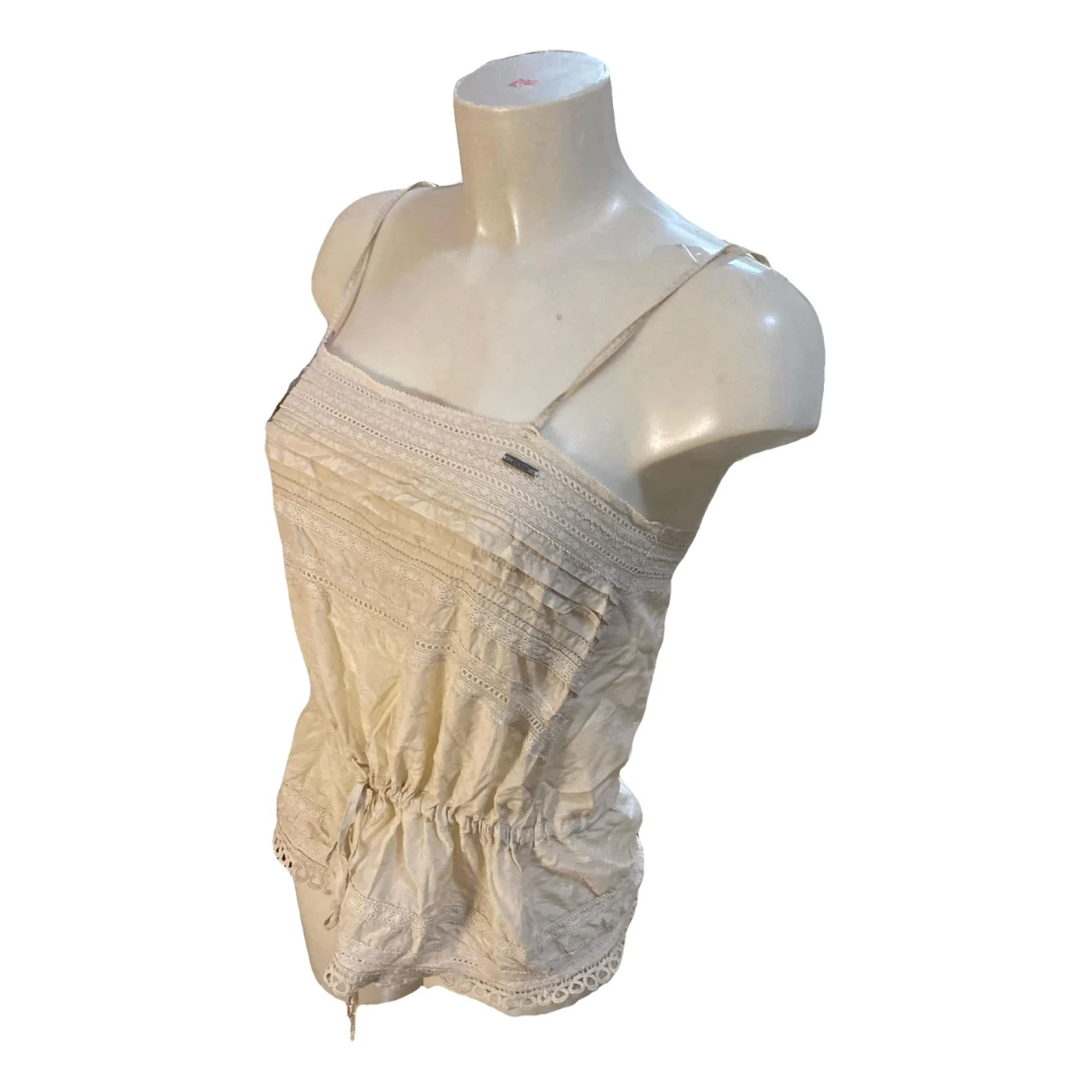 Pre-owned Guess Silk Blouse In Beige