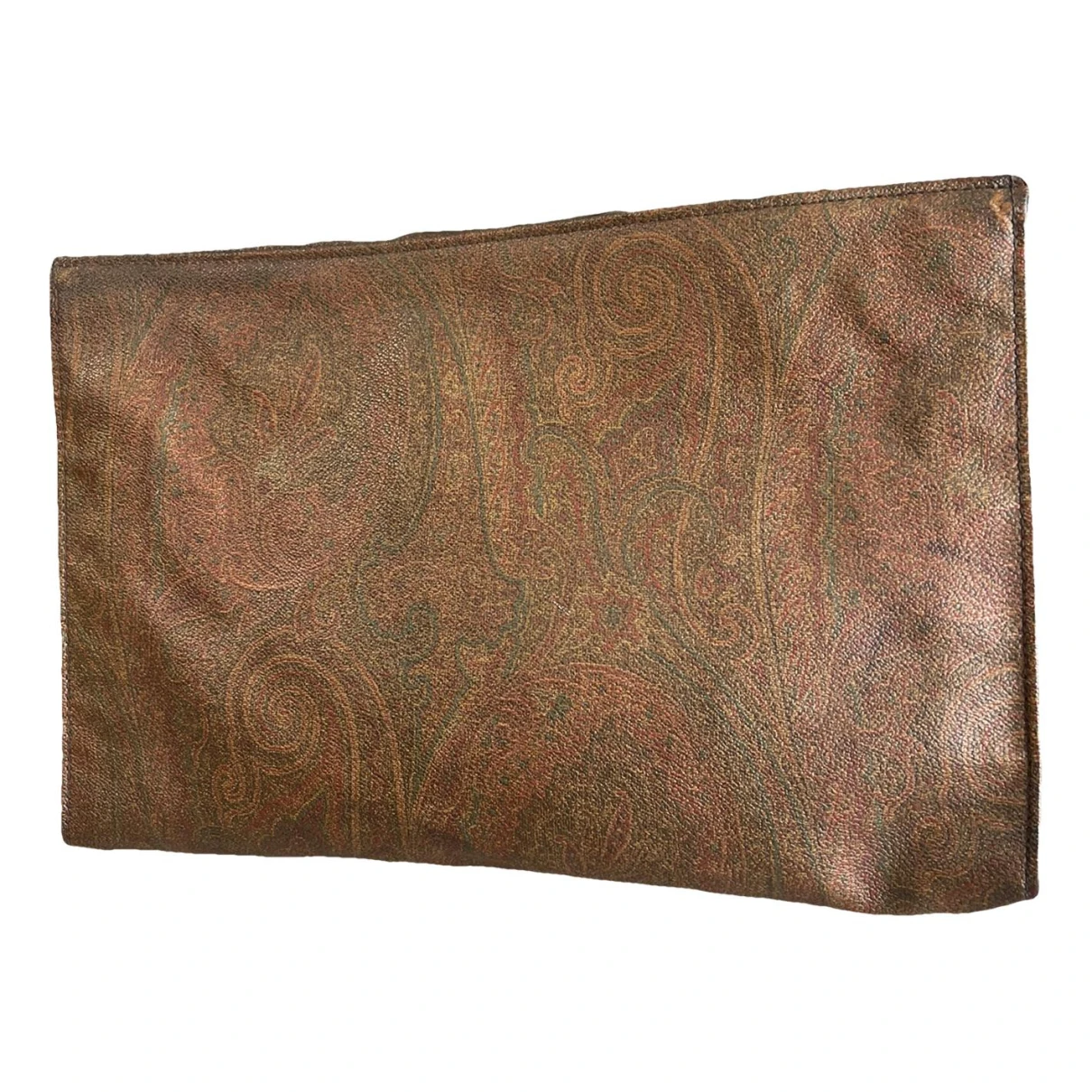 Pre-owned Etro Leather Clutch Bag In Brown