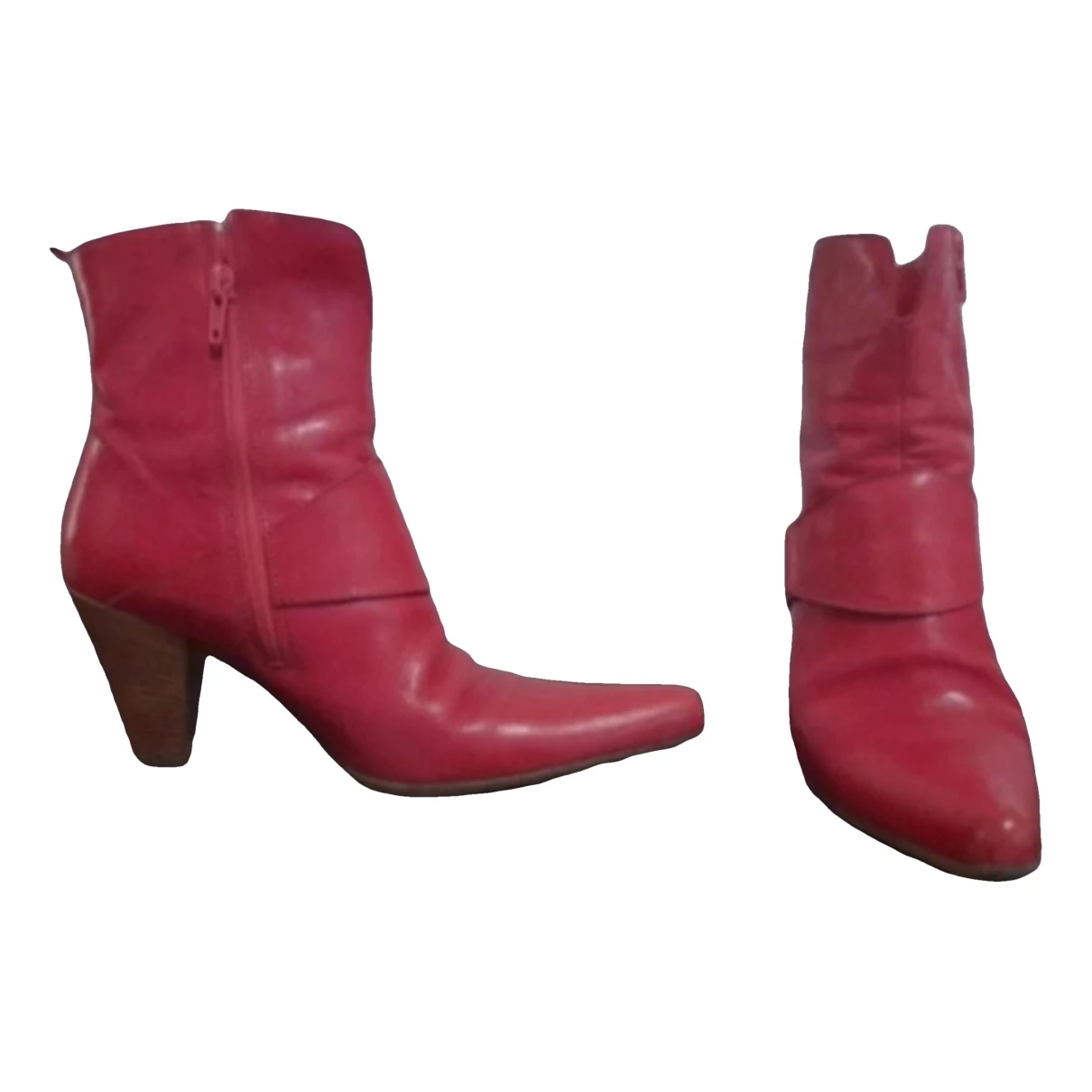 Pre-owned Sartore Leather Boots In Pink