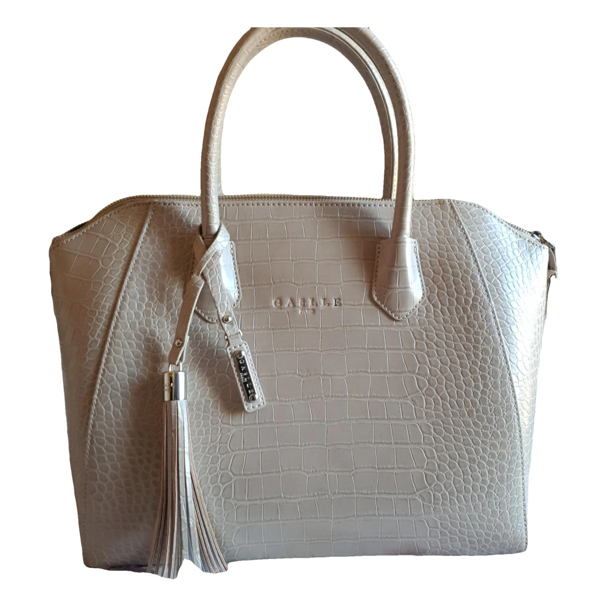 Pre-owned Gaelle Paris Vegan Leather Handbag In Beige
