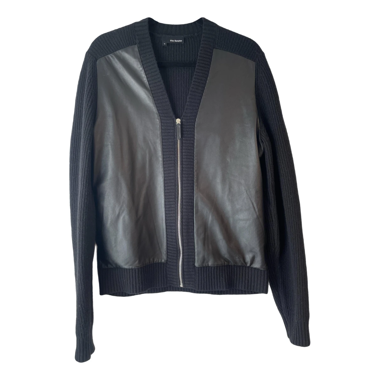 Pre-owned The Kooples Leather Cardigan In Black