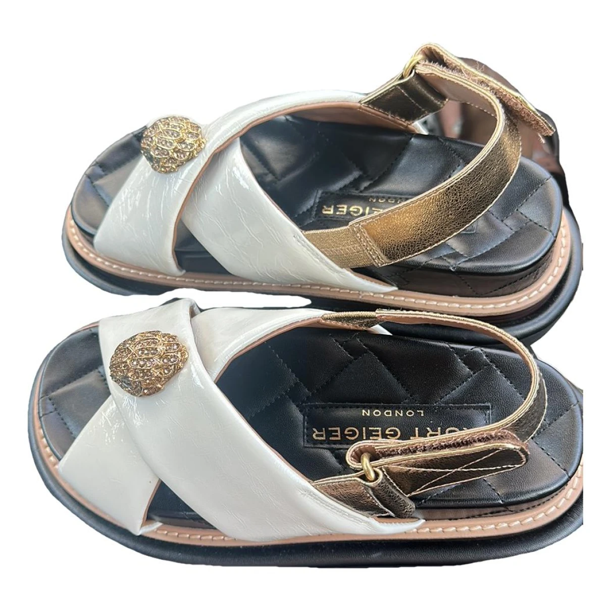 Pre-owned Kurt Geiger Exotic Leathers Ballet Flats In White