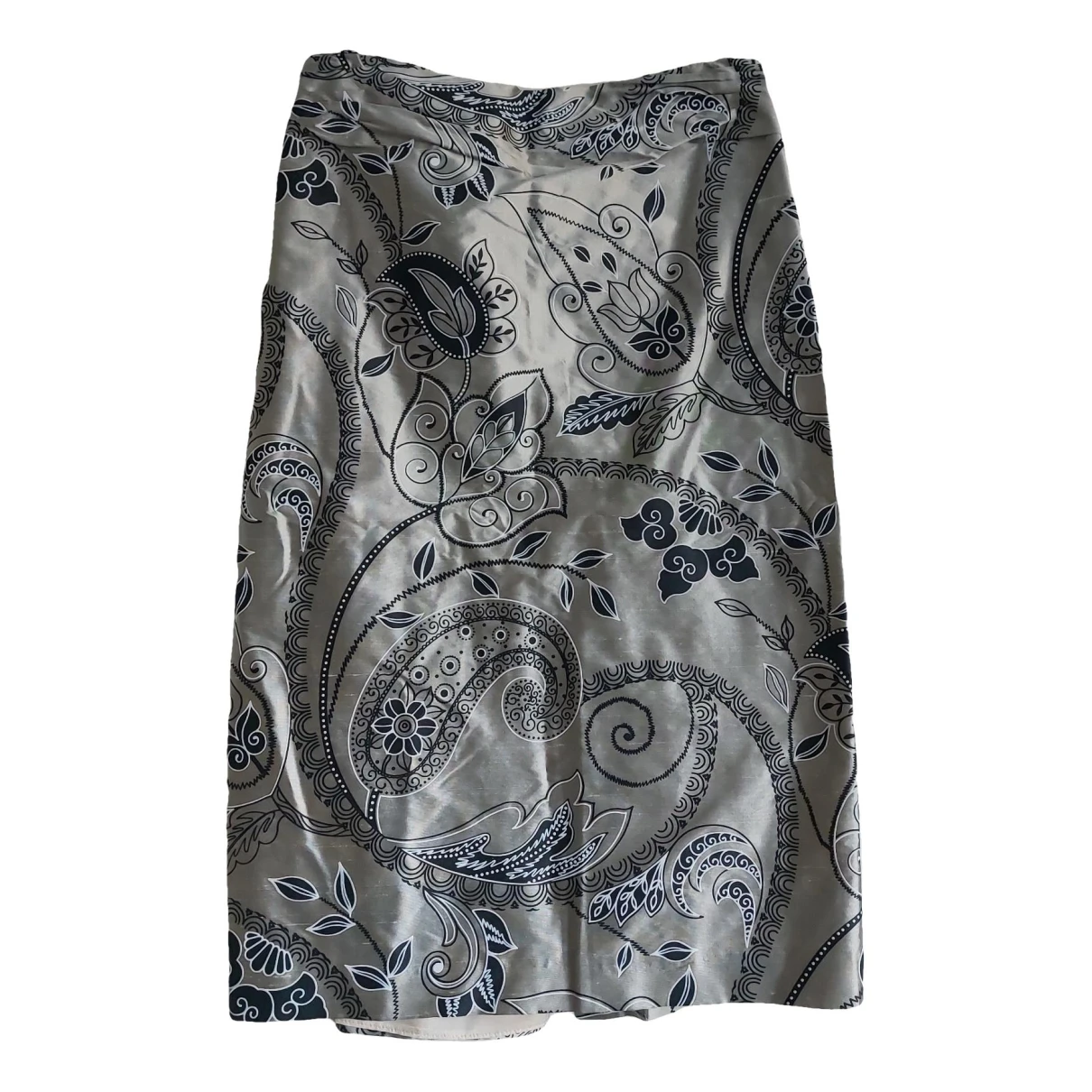 Pre-owned Linea Raffaelli Silk Mid-length Skirt In Beige