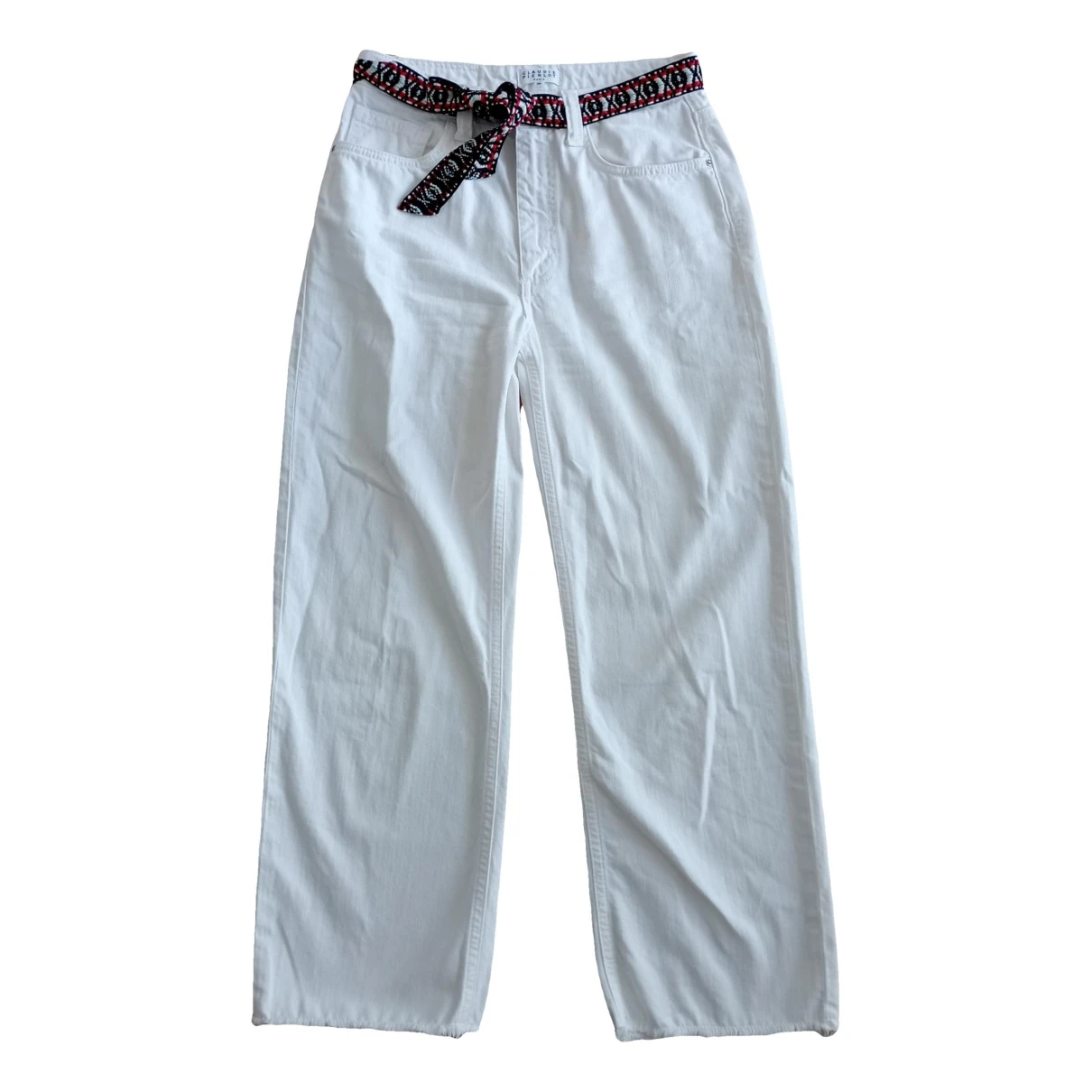 Pre-owned Claudie Pierlot Straight Pants In White