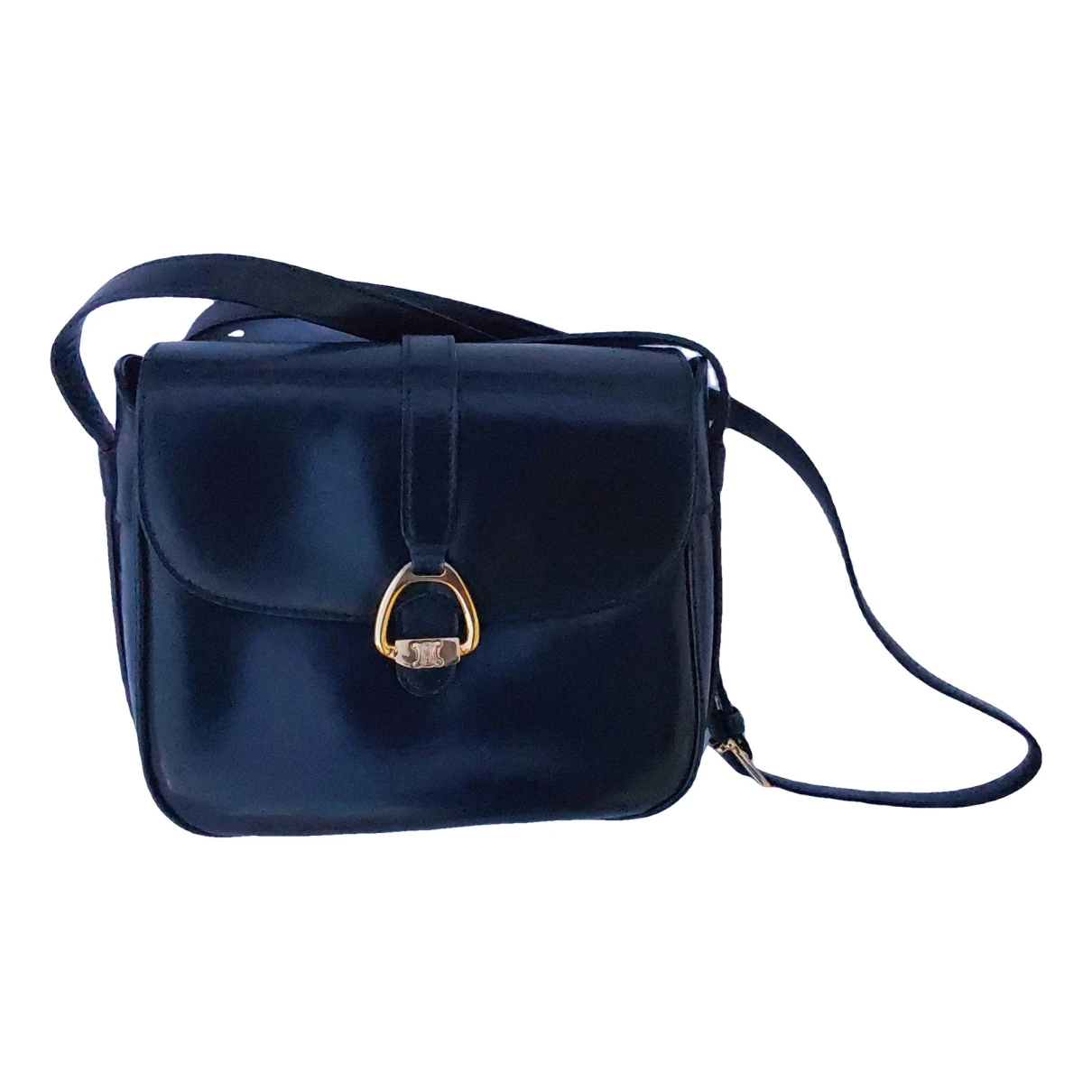 Pre-owned Celine Triomphe Leather Crossbody Bag In Blue
