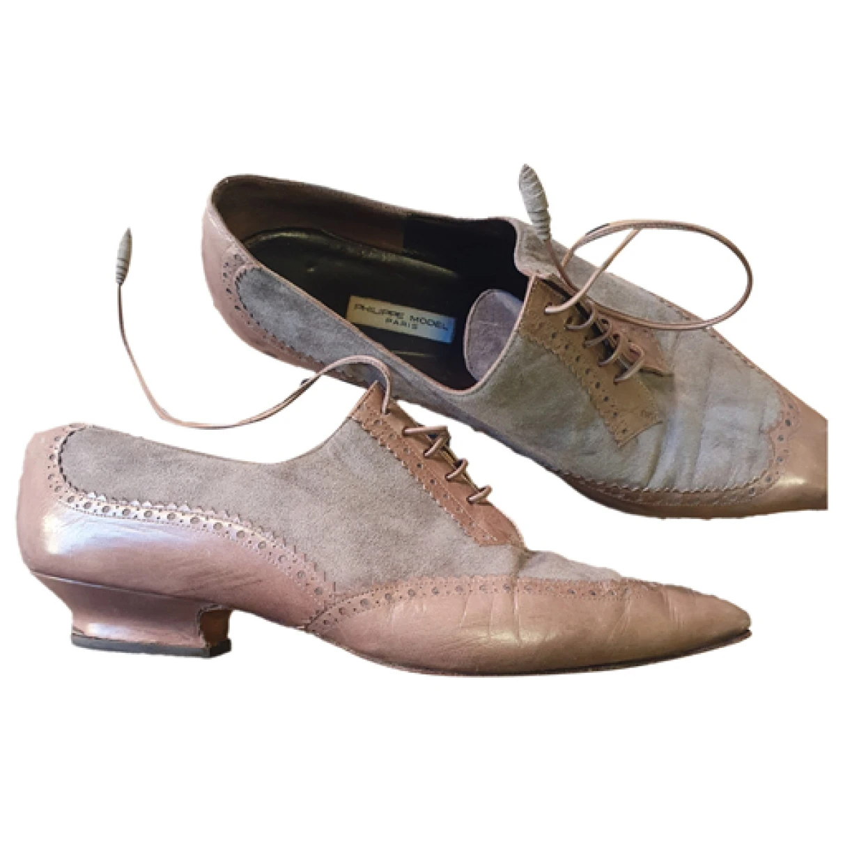 Pre-owned Philippe Model Leather Flats In Beige