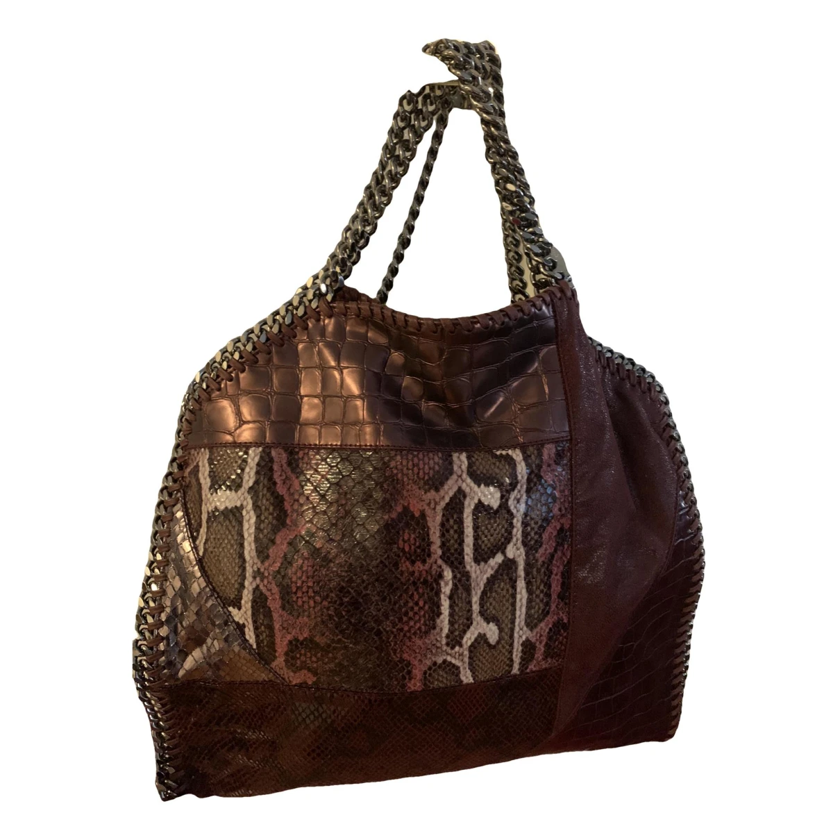 Pre-owned Stella Mccartney Falabella Leather Handbag In Burgundy