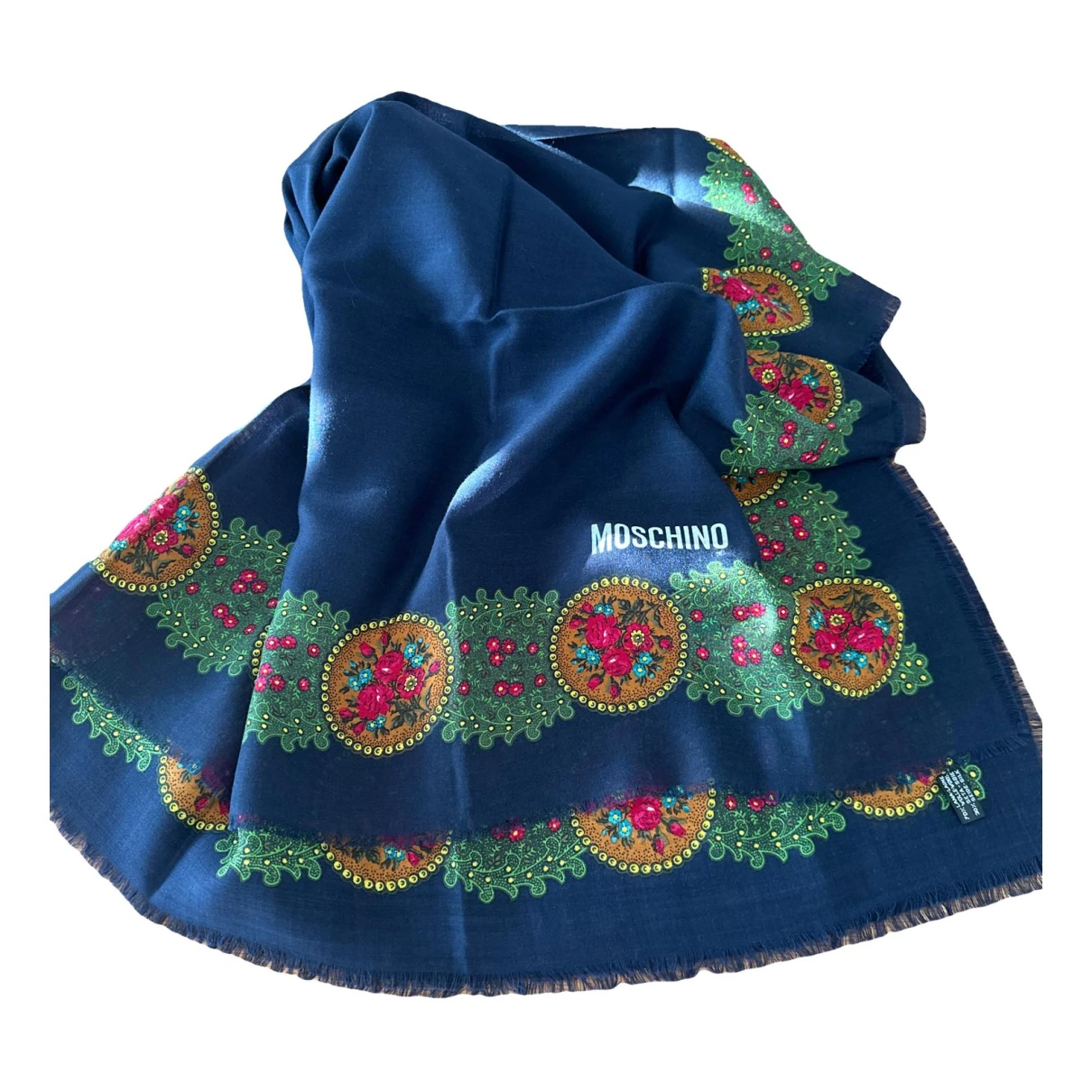 Pre-owned Moschino Wool Scarf In Blue
