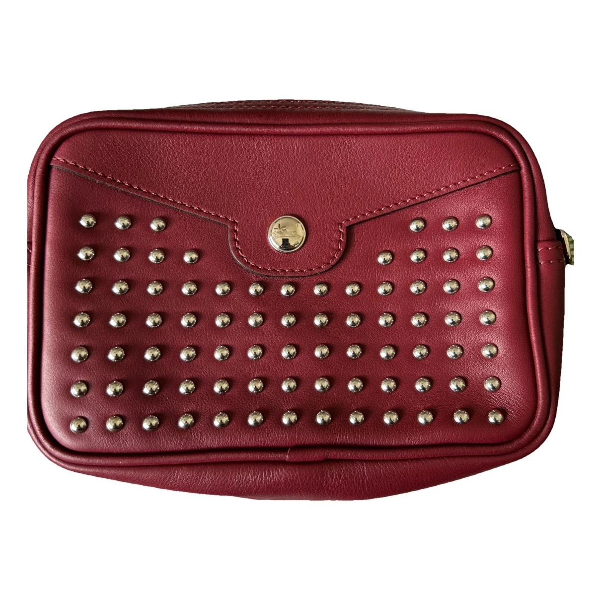 Pre-owned Longchamp Mademoiselle Leather Handbag In Burgundy