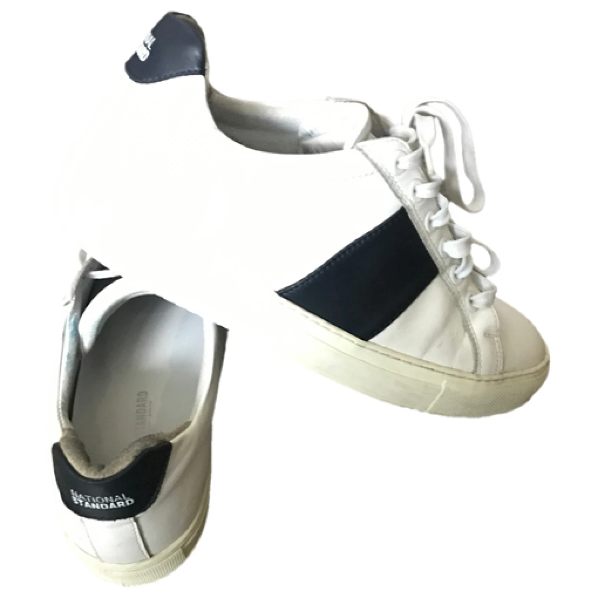 Pre-owned National Standard Leather Low Trainers In White