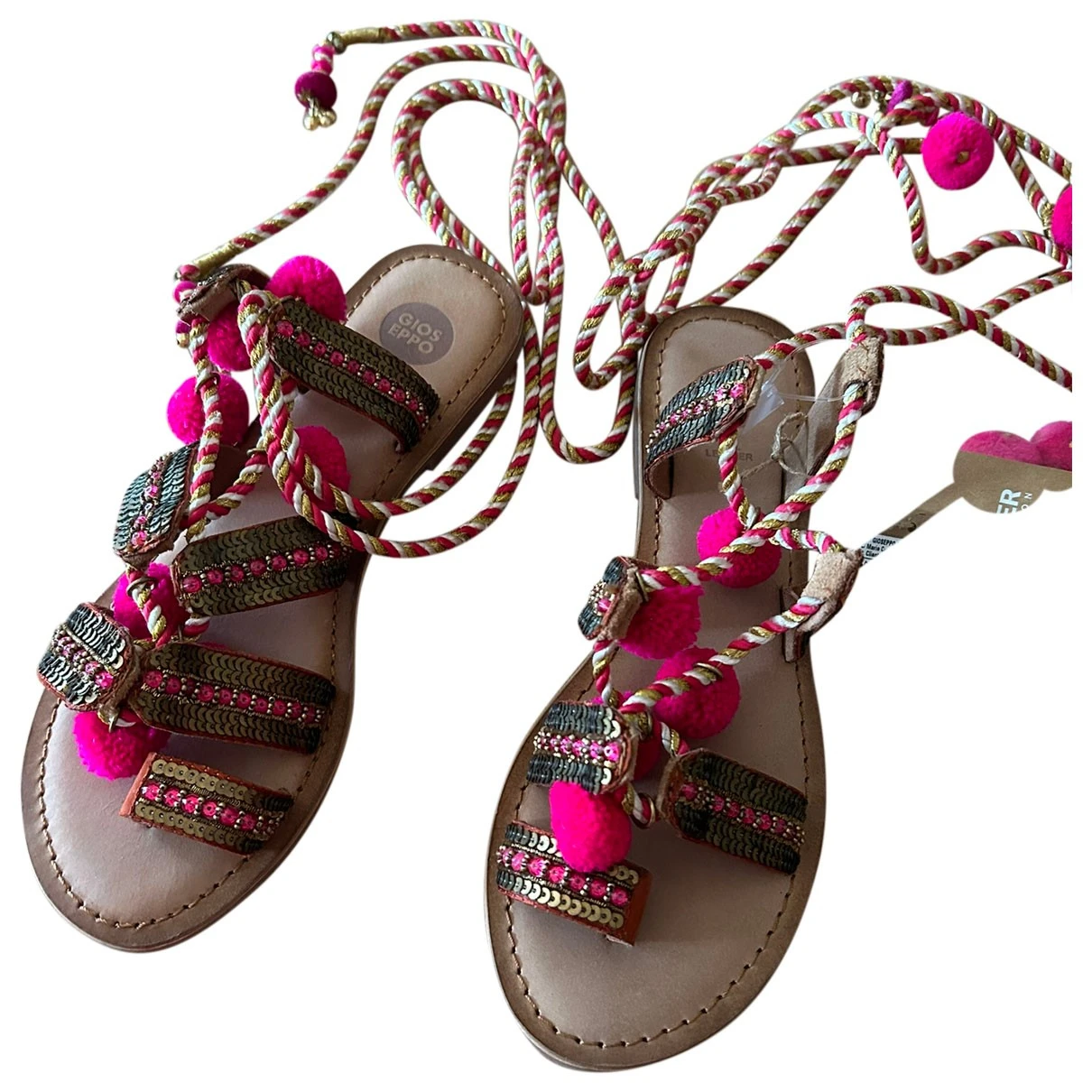 Pre-owned Gioseppo Leather Sandal In Pink