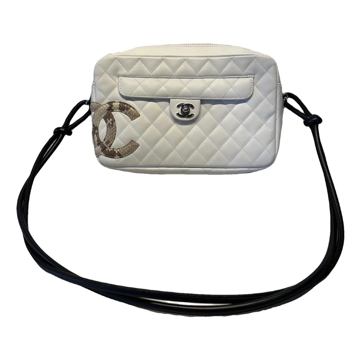 Pre-owned Chanel Cambon Leather Purse In White