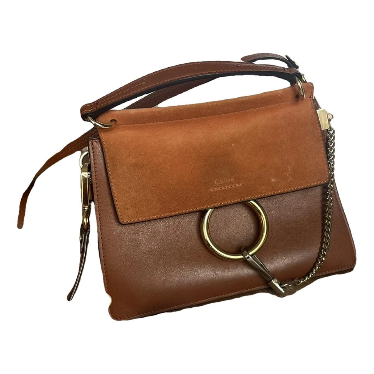 Pre-owned Chloé Faye Leather Crossbody Bag In Camel