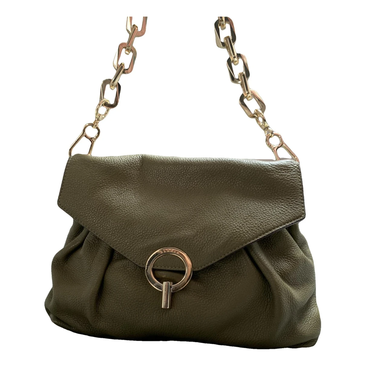 Pre-owned Sandro Leather Handbag In Green