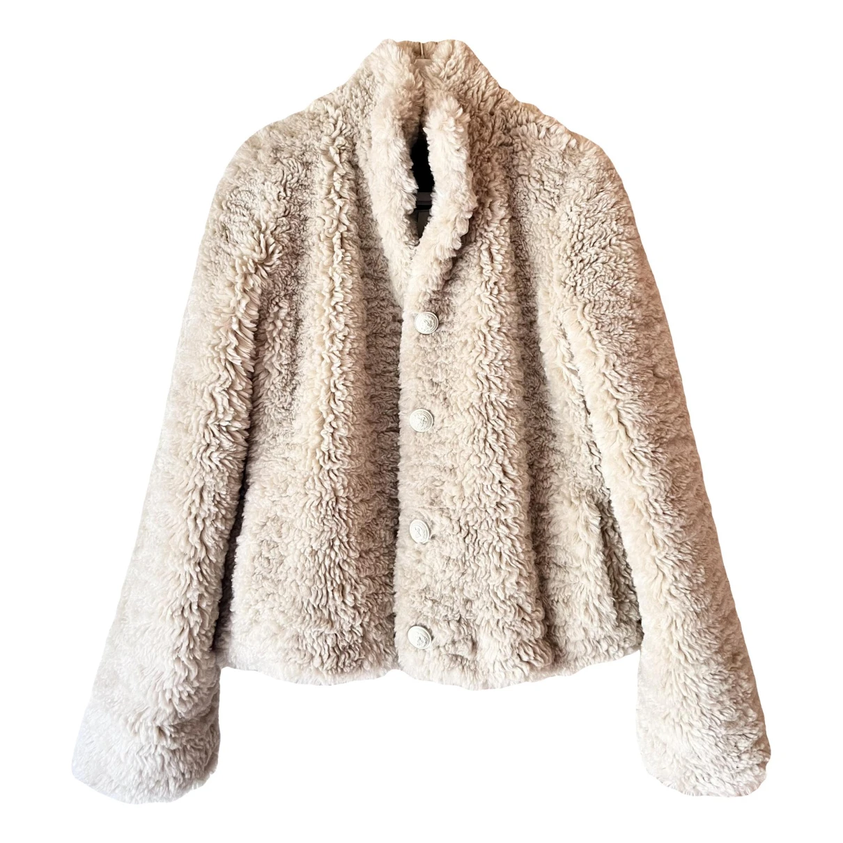 Pre-owned Zadig & Voltaire Faux Fur Jacket In Beige