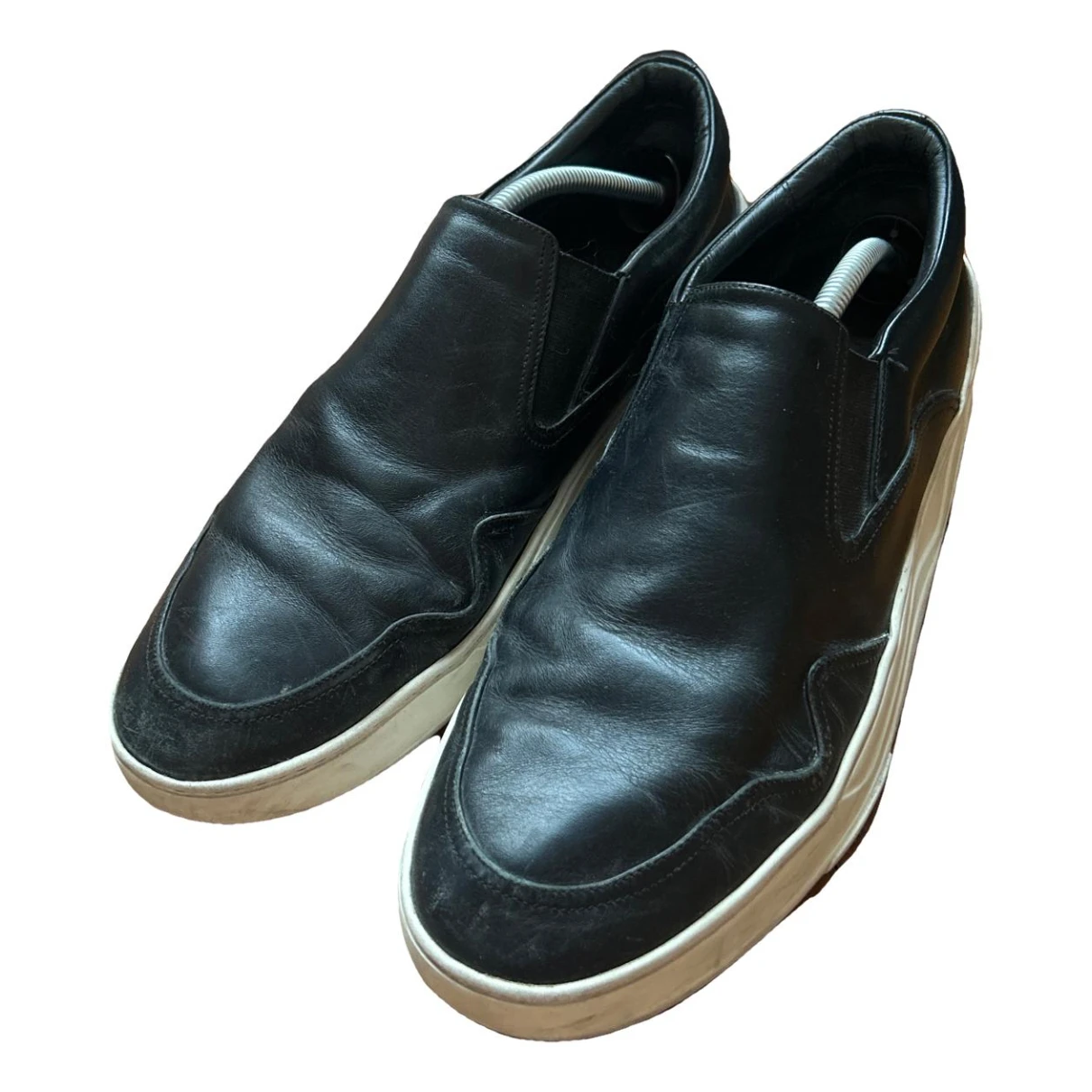 Pre-owned Dior Leather Low Trainers In Black