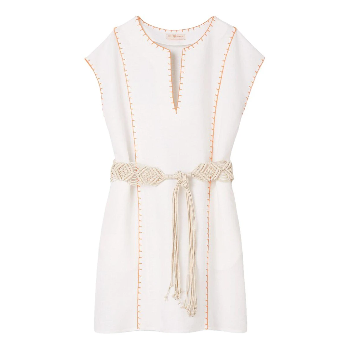 Pre-owned Tory Burch Mid-length Dress In White