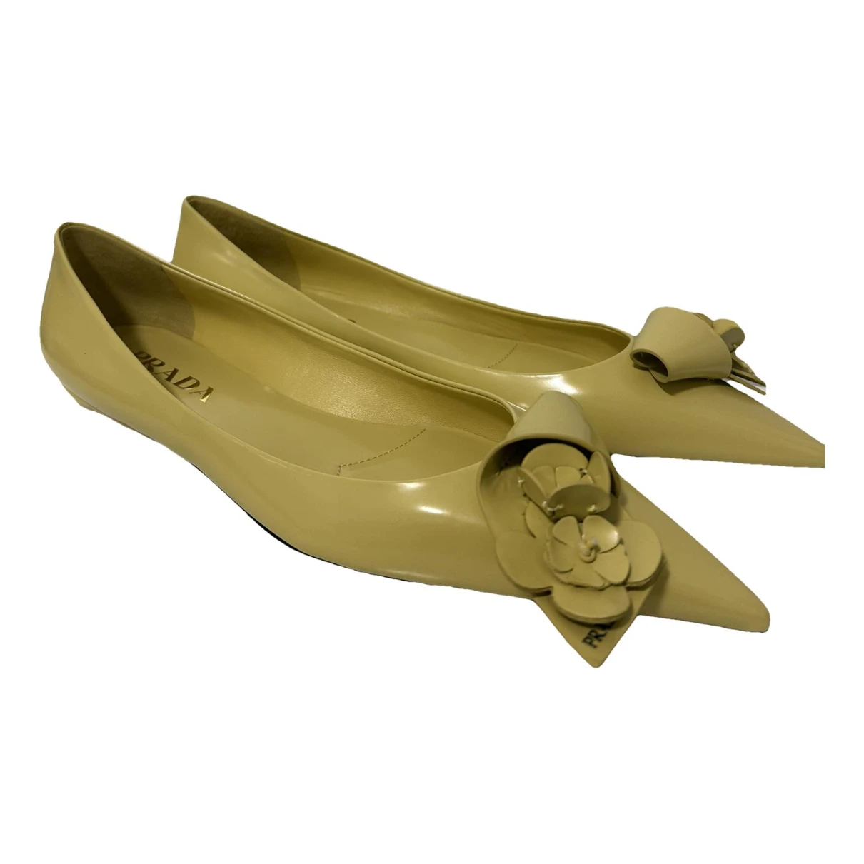 Pre-owned Prada Leather Heels In Yellow