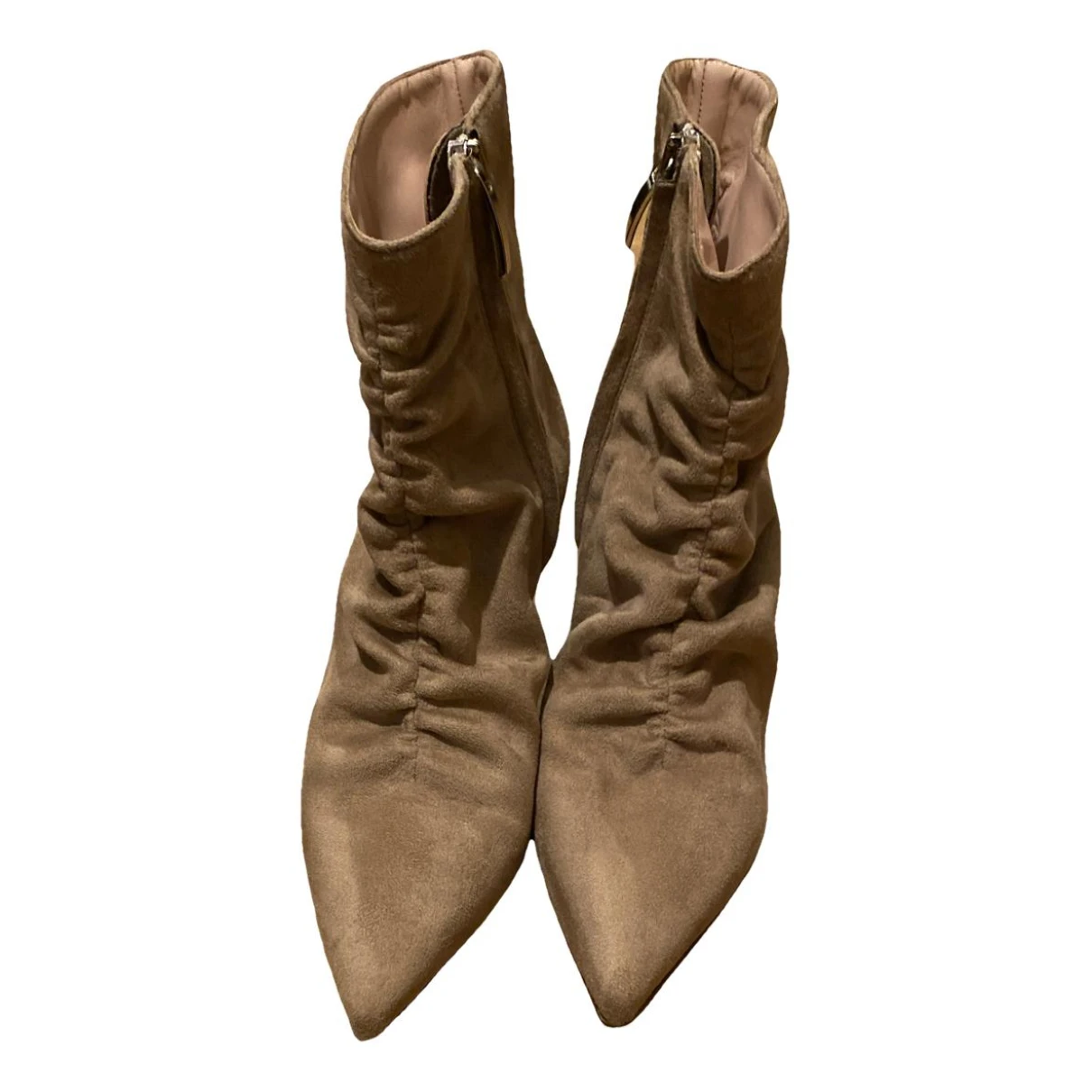 Pre-owned Marella Velvet Boots In Beige