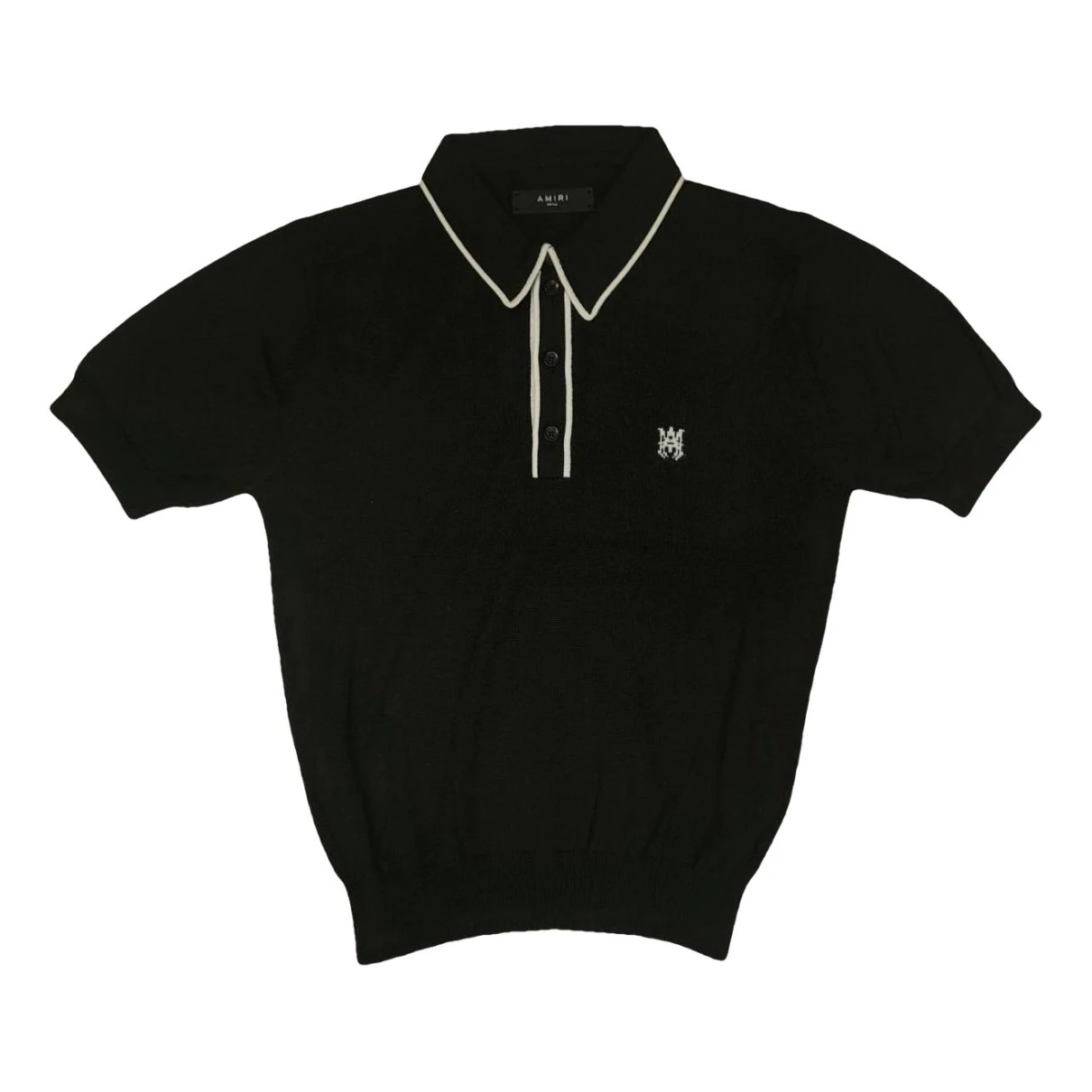 Pre-owned Amiri Silk Polo Shirt In Black