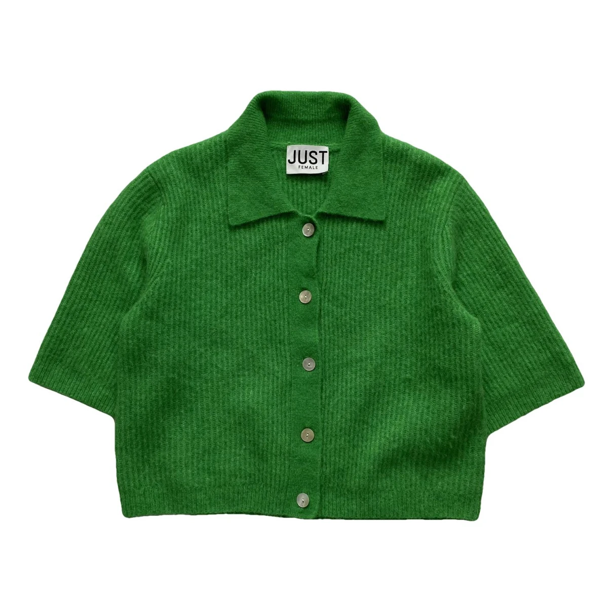 Pre-owned Just Female Wool Cardigan In Green