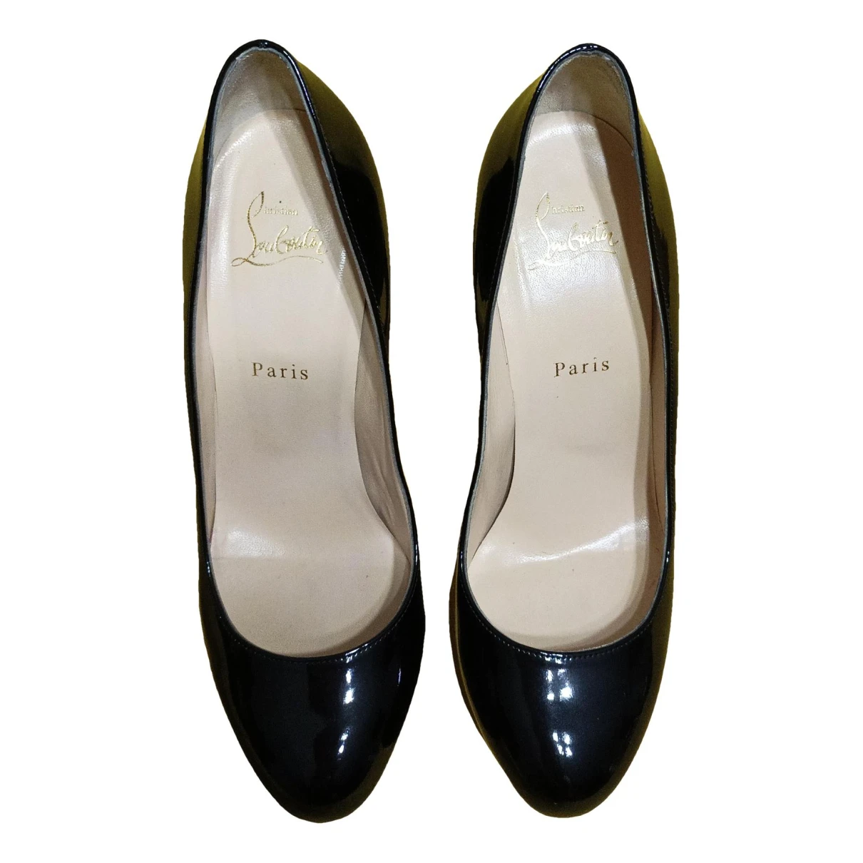 Pre-owned Christian Louboutin Bianca Patent Leather Heels In Black