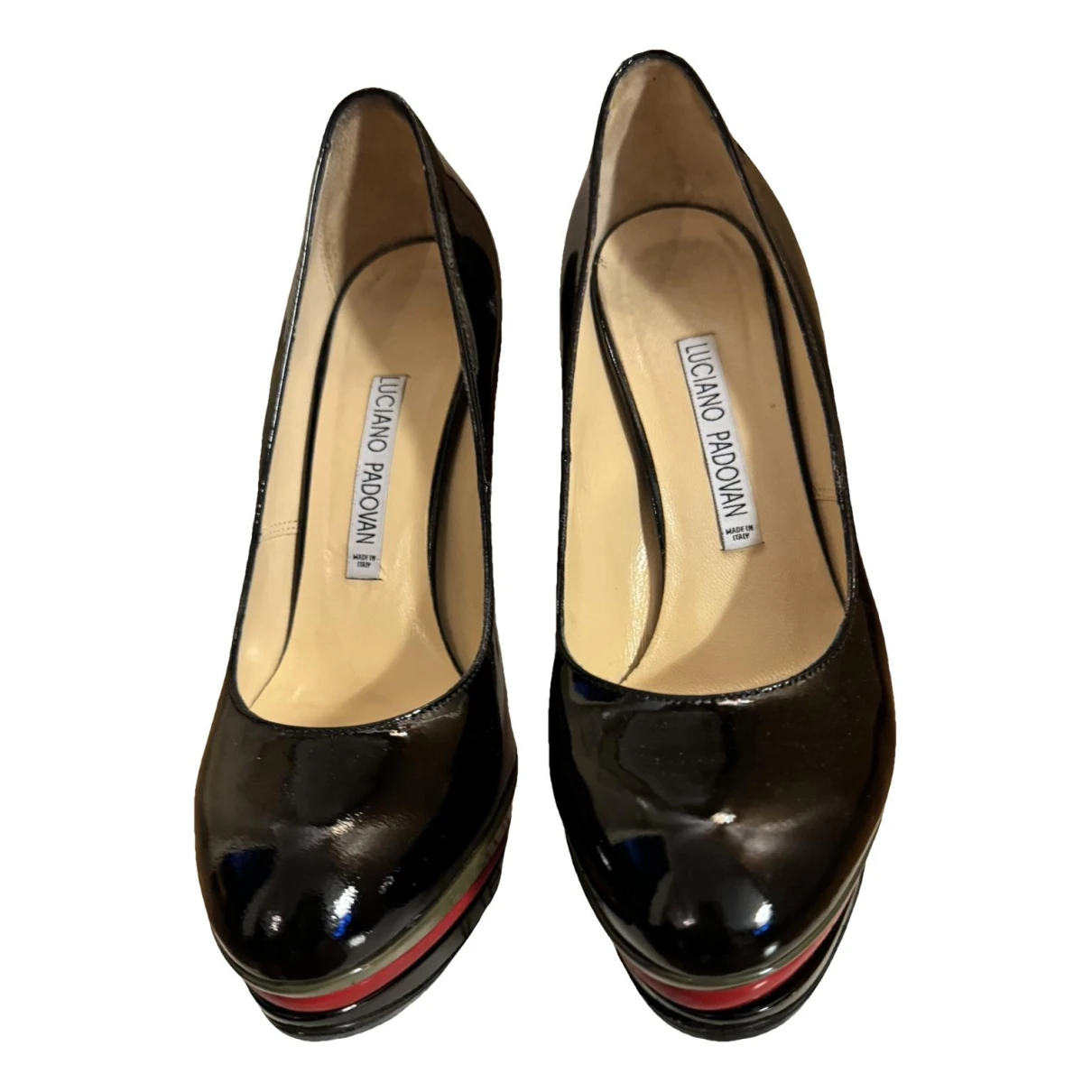 Pre-owned Luciano Padovan Patent Leather Heels In Black