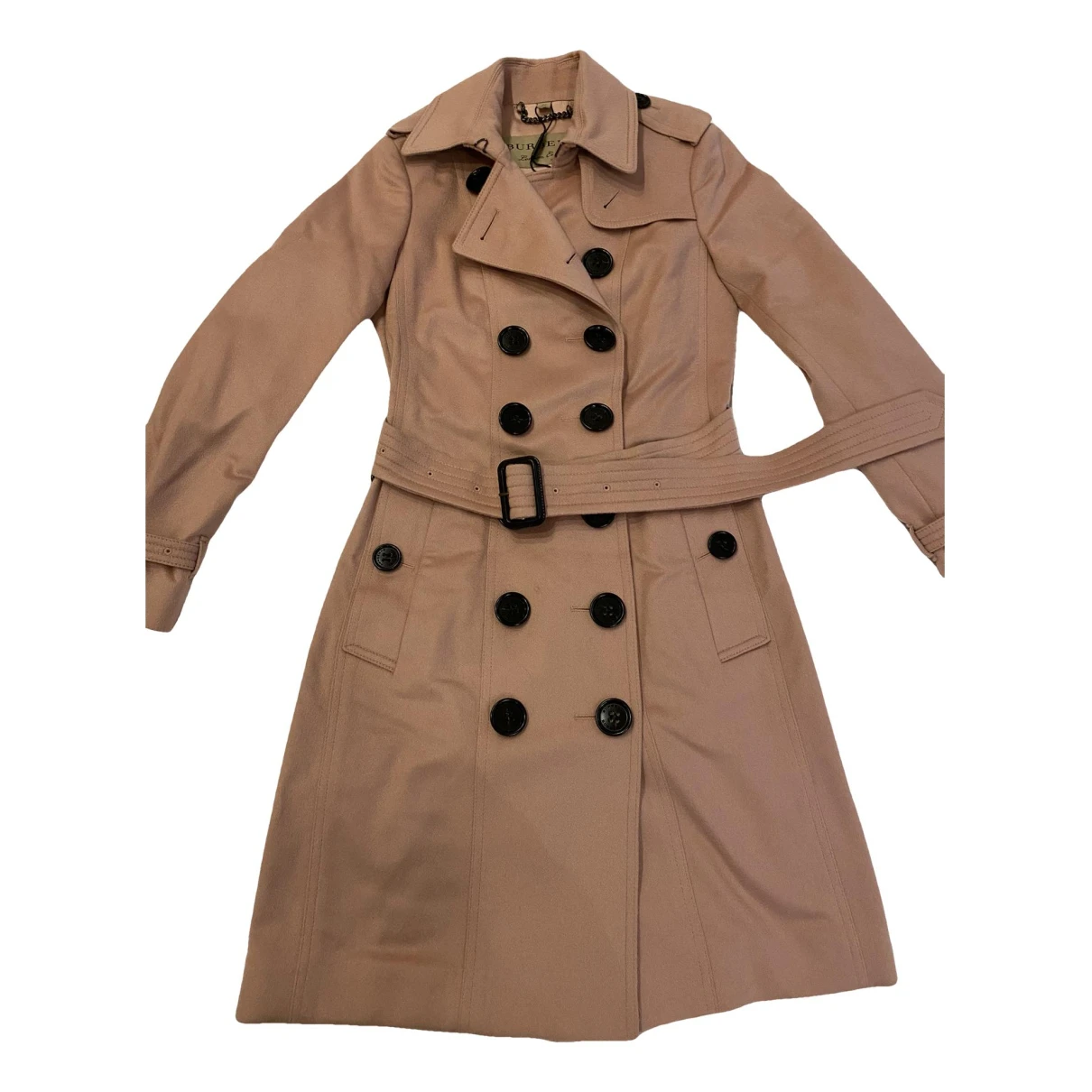 Pre-owned Burberry Sandringham Cashmere Coat In Pink