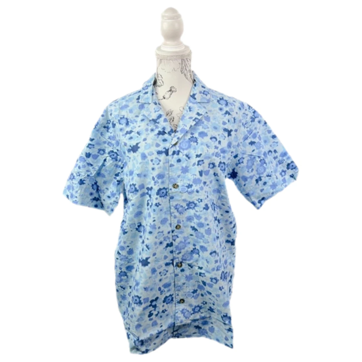 Pre-owned Ganni Blouse In Blue