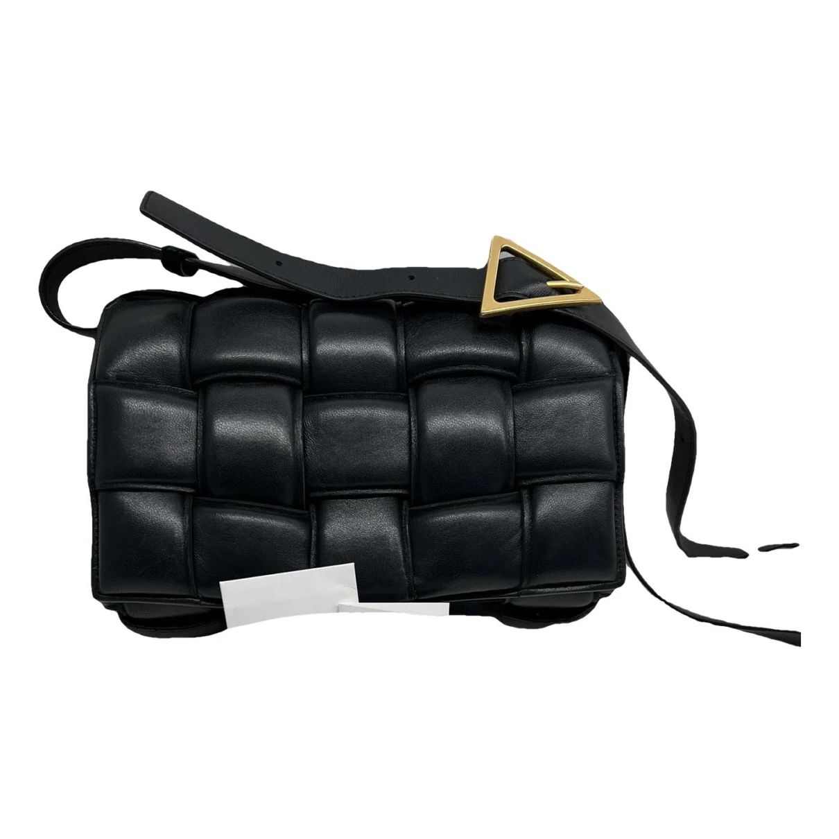 Pre-owned Bottega Veneta Cassette Padded Leather Crossbody Bag In Black
