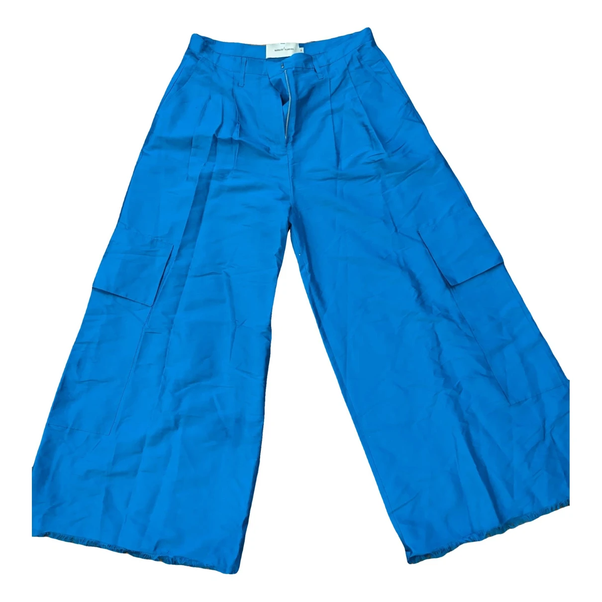 Pre-owned Marques' Almeida Silk Trousers In Blue