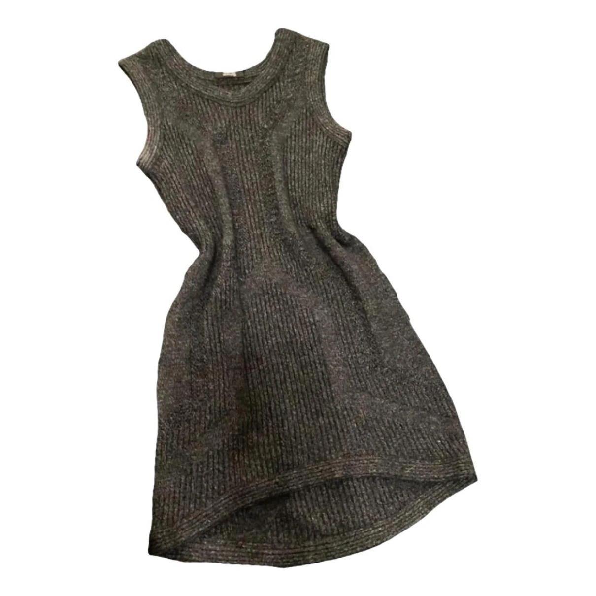 Pre-owned Undercover Wool Mid-length Dress In Grey