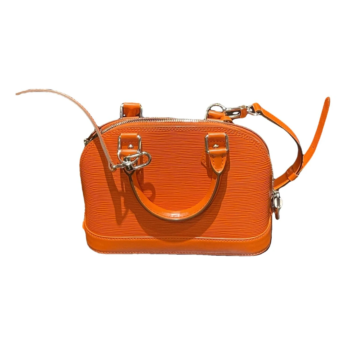Pre-owned Louis Vuitton Alma Bb Leather Handbag In Orange