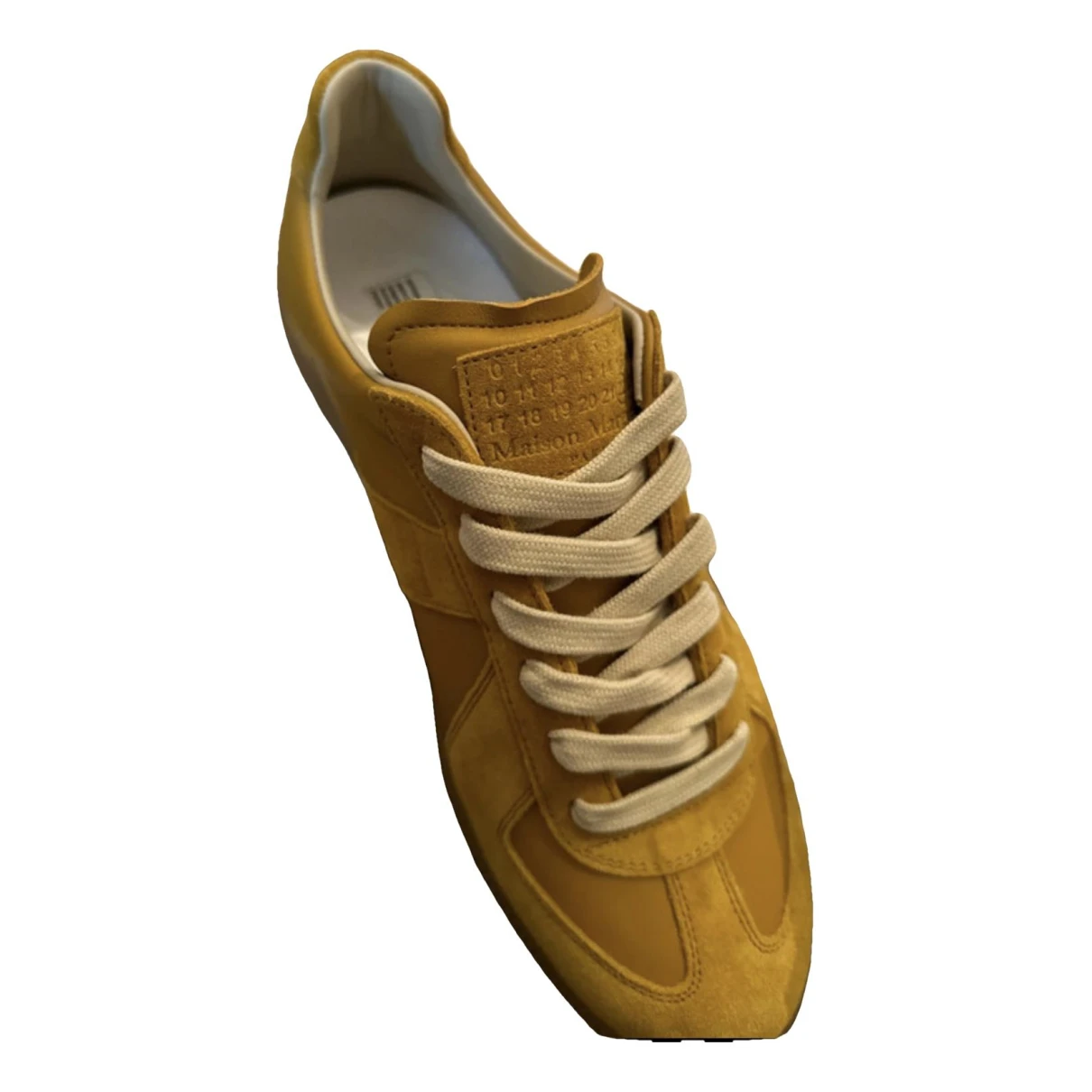 Pre-owned Maison Margiela Replica Leather Low Trainers In Yellow