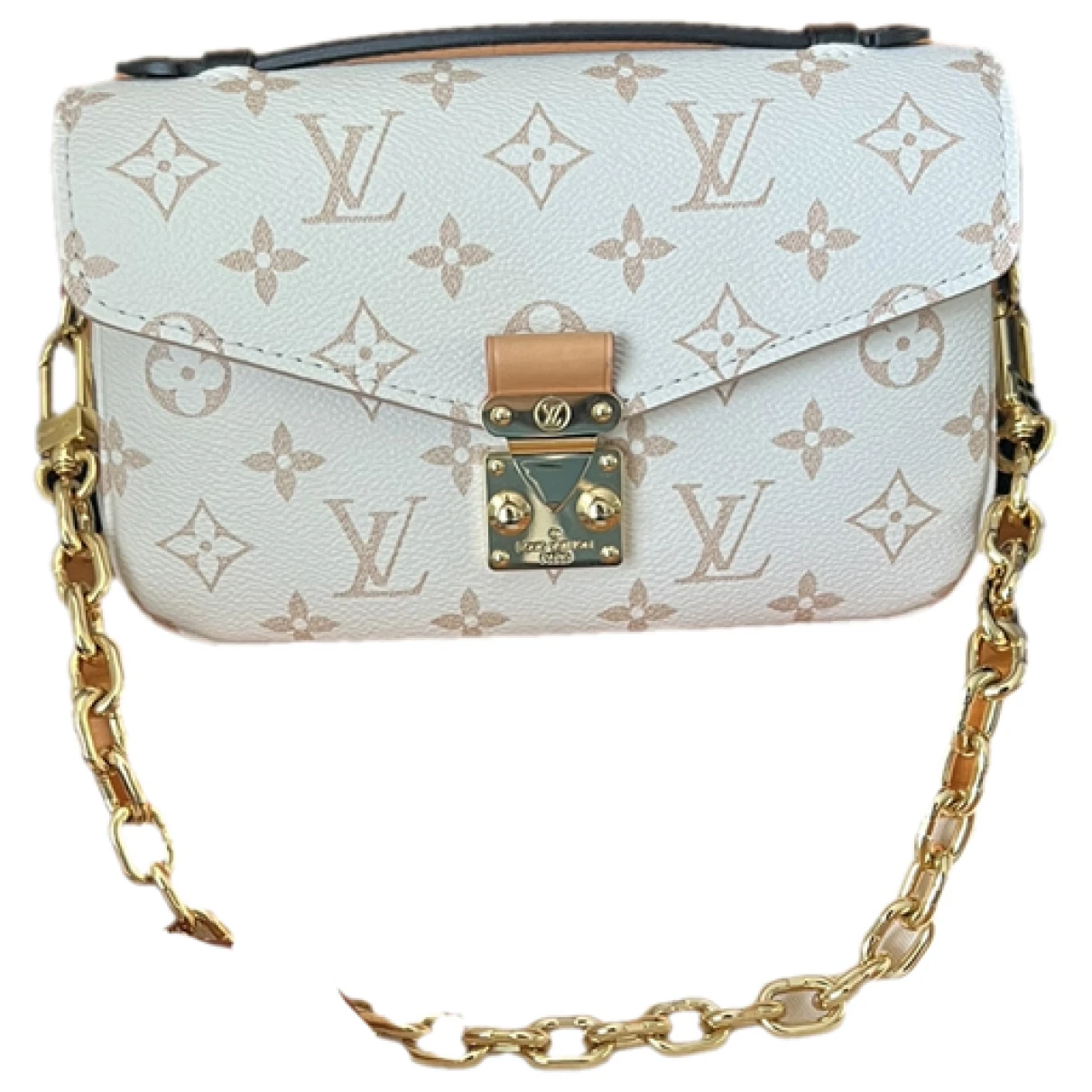 Pre-owned Louis Vuitton Metis East West Leather Crossbody Bag In White