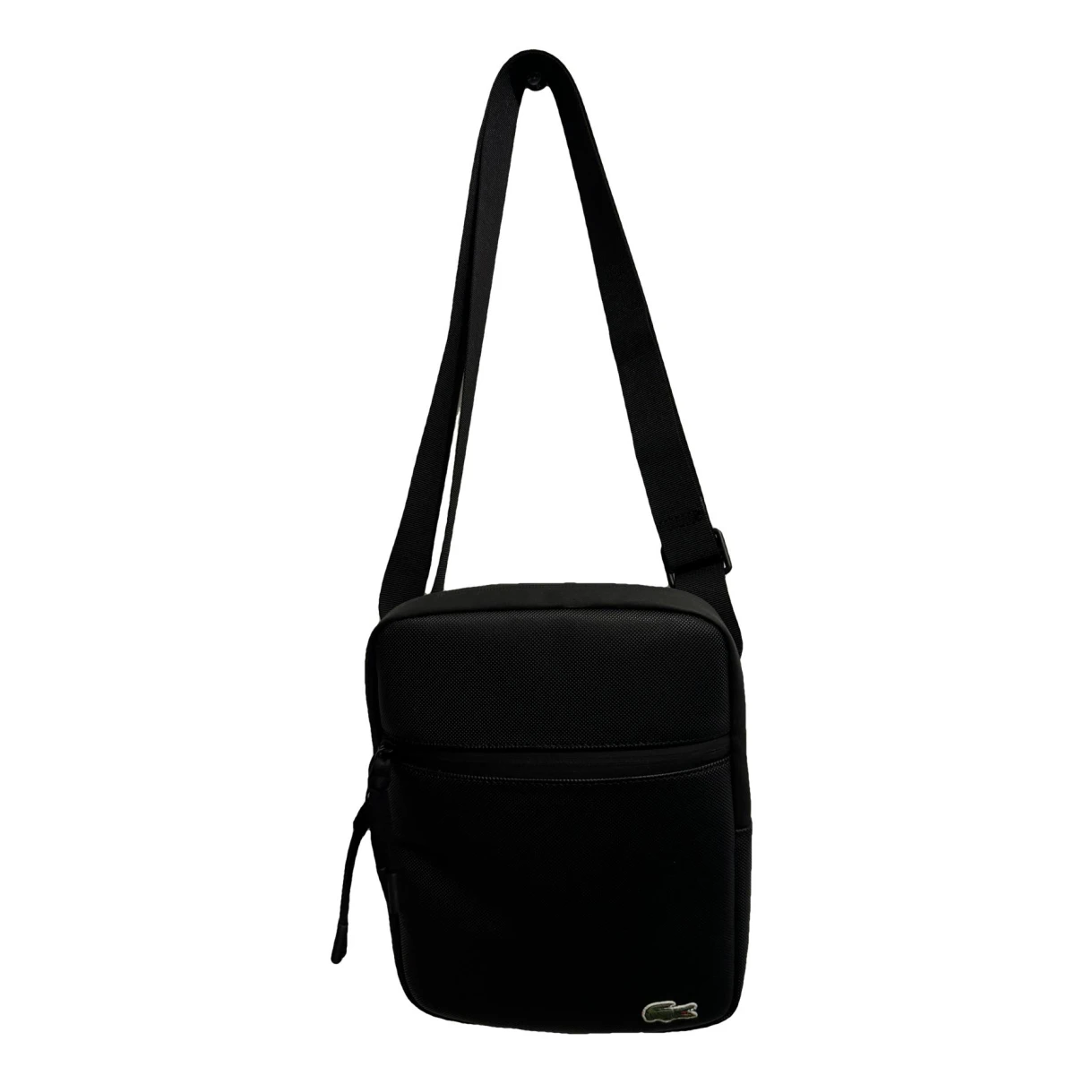 Pre-owned Lacoste Leather Crossbody Bag In Black