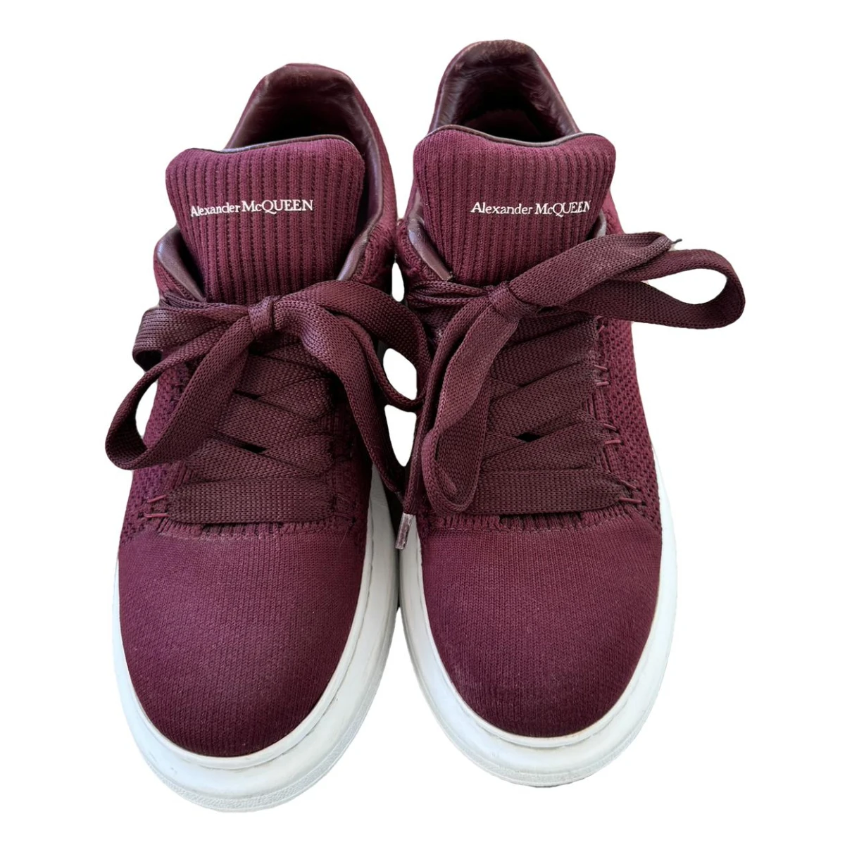 Pre-owned Alexander Mcqueen Court Trainer Cloth Trainers In Burgundy