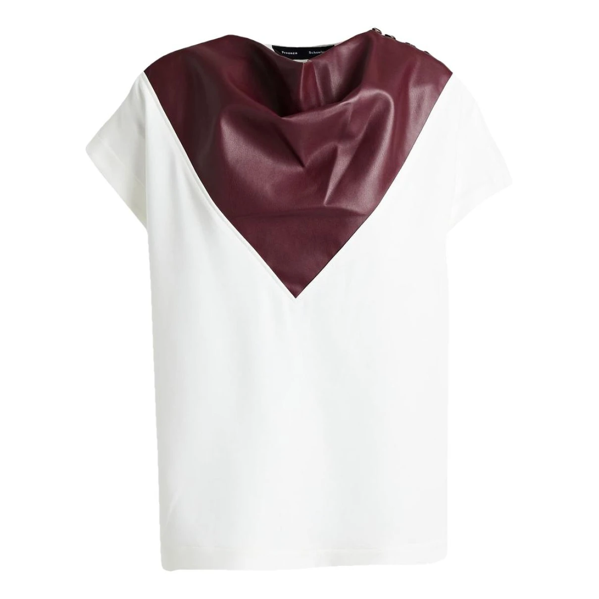 Pre-owned Proenza Schouler Leather T-shirt In Burgundy