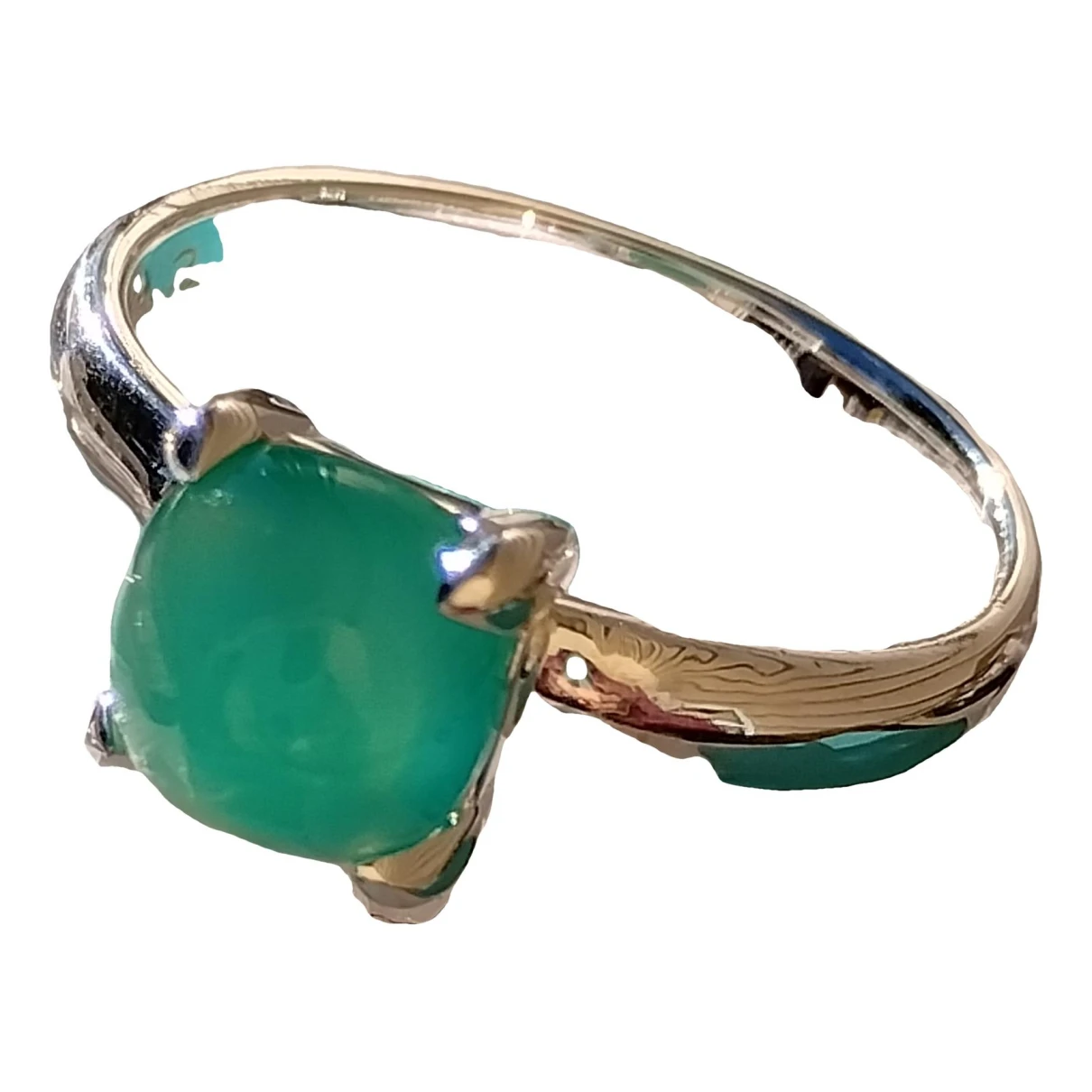 Pre-owned Tiffany & Co Silver Ring In Green