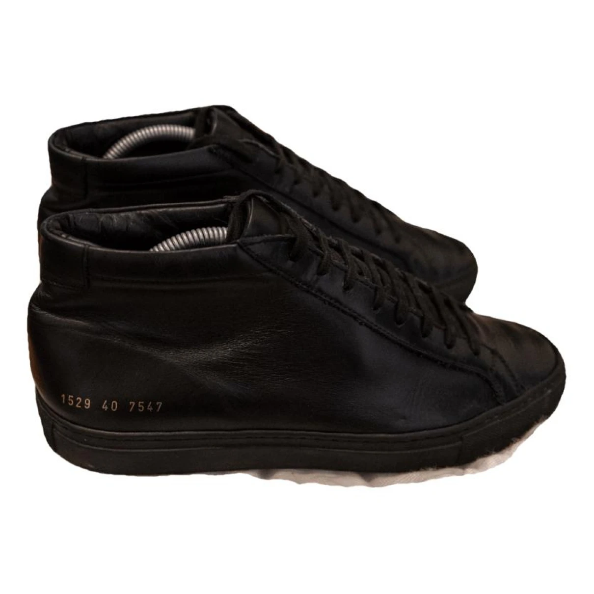 Pre-owned Common Projects Leather Low Trainers In Black