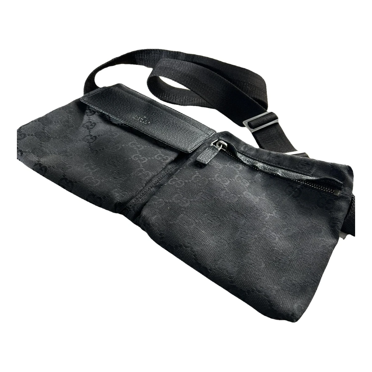 Pre-owned Gucci Cloth Clutch Bag In Black