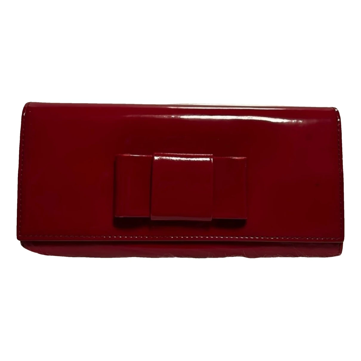 Pre-owned Miu Miu Leather Clutch Bag In Red