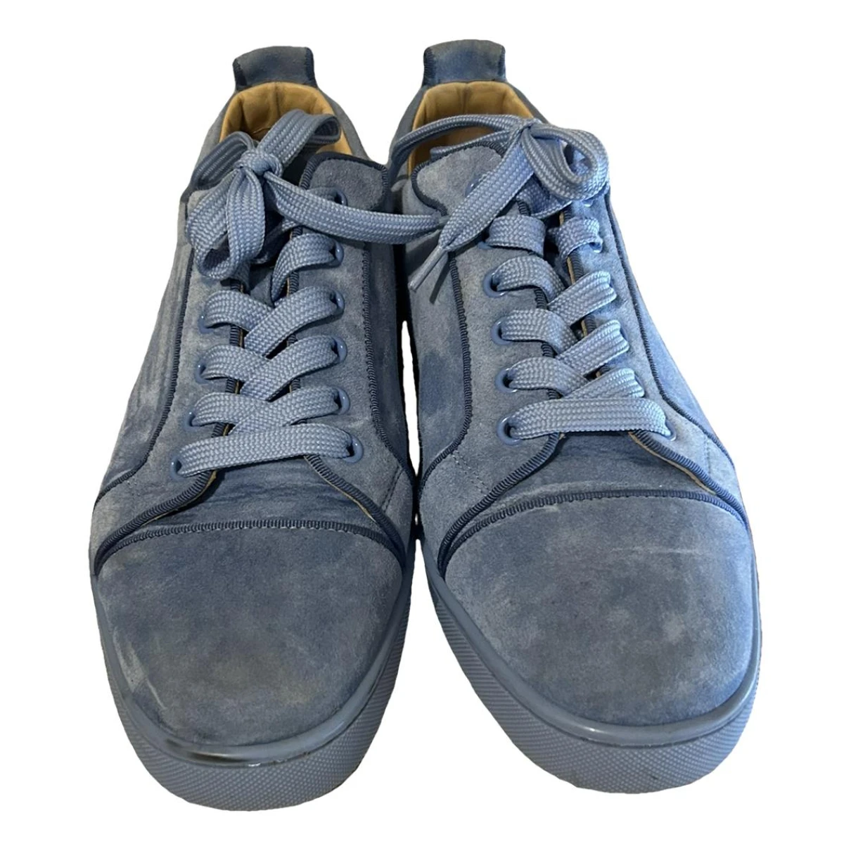 Pre-owned Christian Louboutin Louis Low Trainers In Blue