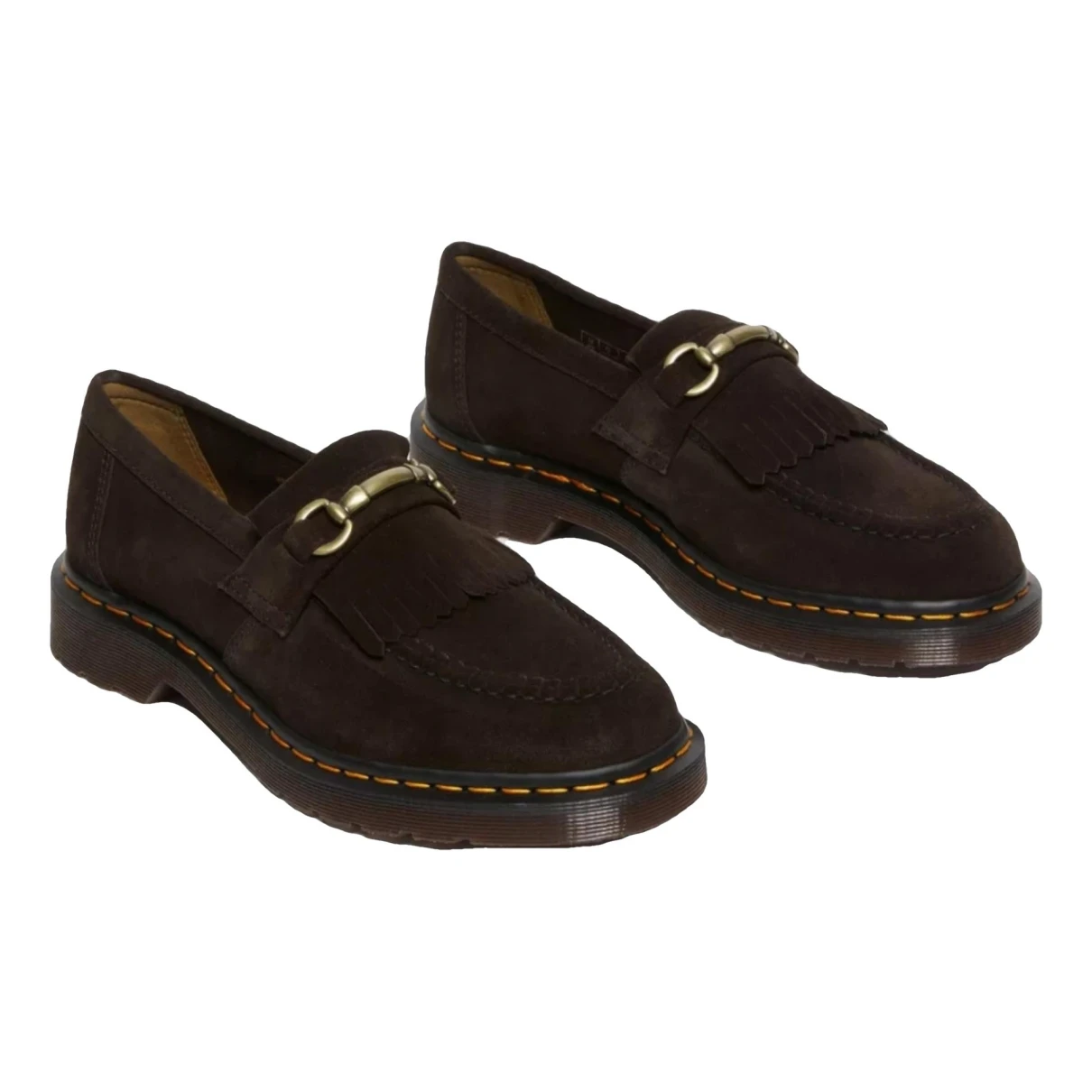 Pre-owned Dr. Martens' Adrian Leather Flats In Brown